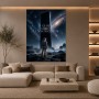 Born for the Unknown – Modernes Wandbild oder Fine Art Print mit Astronaut und Monolith