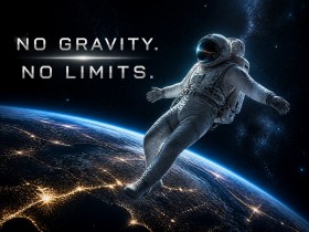 Astronaut No Gravity – Modernes Wandbild oder Canvas Print