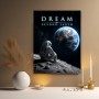 Dream Beyond Earth – Modernes Wandbild oder Fine Art Print mit Astronaut und Erde