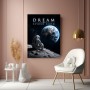 Dream Beyond Earth – Modernes Wandbild oder Fine Art Print mit Astronaut und Erde