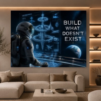 Visionäre Raumstation – Modernes Wandbild oder Fine Art Print