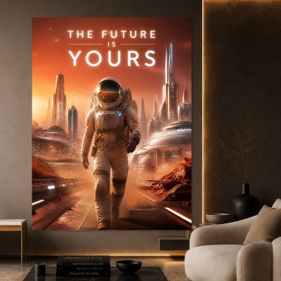 The Future Is Yours – Modernes Wandbild oder Fine Art Print mit Astronautenmotiv