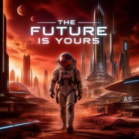 Futuristische Marsstadt – Modernes Wandbild oder Fine Art Print