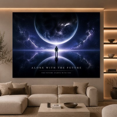 Futuristisches Wandbild oder Poster – Astronaut im Kosmos