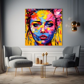 Porträt Frau Leinwand Wandbild 144