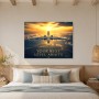 Luxus Wandbild oder Fine Art Print mit Flugzeug über glühender Skyline