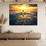 Luxus Wandbild oder Fine Art Print mit Flugzeug über glühender Skyline