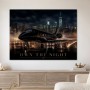 Luxuriöses Nachtmotiv mit Jet, Poster oder Acrylbild