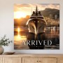 Luxuriöse Yacht bei Sonnenuntergang, Poster oder Fine Art Print