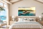 Luxusyacht am Tropenstrand als Acrylbild oder Poster