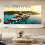 Luxusyacht am Tropenstrand als Acrylbild oder Poster
