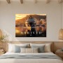Luxus Yacht vor Küstenstadt als Wandbild oder Fine Art Print
