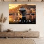 Luxus Yacht vor Küstenstadt als Wandbild oder Fine Art Print