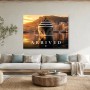 Luxus Yacht vor Küstenstadt als Wandbild oder Fine Art Print