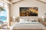 Luxus Wandbild oder Gallery Print mit Skyline und Yacht