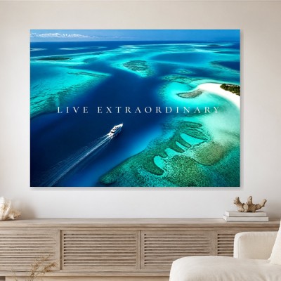 Tropische Lagune als Leinwand oder Poster mit Weite und Ruhe