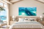 Karibisches Meer mit Boot, Wandbild oder Fine Art Print