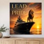 Löwenmotiv auf Luxusjacht als Wandbild oder Kunstdruck
