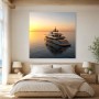 Luxusyacht bei Sonnenuntergang als Acrylbild oder Gallery Print