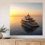 Luxusyacht bei Sonnenuntergang als Acrylbild oder Gallery Print