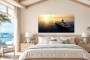 Luxusyacht bei Sonnenuntergang als Wandbild oder Fine Art Print