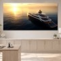 Luxusyacht bei Sonnenuntergang als Wandbild oder Fine Art Print