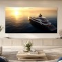 Luxusyacht bei Sonnenuntergang als Wandbild oder Fine Art Print