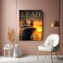 Löwe auf Yacht im Sonnenuntergang, luxuriöses Wandbild oder Acrylbild