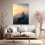 Luxusyacht bei Sonnenaufgang, Acrylbild oder Leinwand