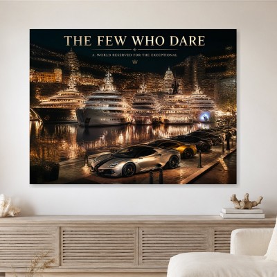 Luxuriöse Yachten und Skyline als Wandbild oder Fine Art Print