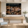 Luxuriöse Yachten und Skyline als Wandbild oder Fine Art Print