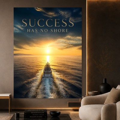 Yacht im Sonnenuntergang als Wandbild oder Leinwand