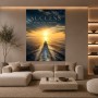 Yacht im Sonnenuntergang als Wandbild oder Leinwand