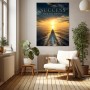 Yacht im Sonnenuntergang als Wandbild oder Leinwand