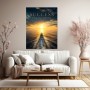 Yacht im Sonnenuntergang als Wandbild oder Leinwand