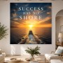 Maritimes Sonnenuntergangsboot als Wandbild oder Poster mit inspirierendem Text