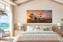 Eleganter Privatjet am Sonnenuntergang, Luxus Wandbild oder Fine Art Print