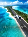 Exotische Inselpiste mit Flugzeug, Poster oder Leinwand für Reisegefühl