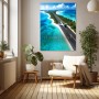 Exotische Inselpiste mit Flugzeug, Poster oder Leinwand für Reisegefühl