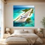Tropische Landebahn als Wandbild oder Poster mit Flugzeug