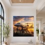 Luxuriöses Flugzeug bei Sonnenuntergang, Leinwand oder Acrylbild