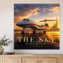 Luxuriöses Flugzeug bei Sonnenuntergang, Leinwand oder Acrylbild