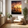 Luxus Wandbild oder Fine Art Print mit Flugzeug und Skyline