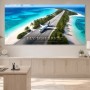 Karibische Inselpiste mit Jet als Leinwand oder Acrylbild