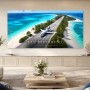 Karibische Inselpiste mit Jet als Leinwand oder Acrylbild