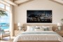Luxus Wandbild oder Fine Art Print mit Privatjet in nächtlicher Skyline