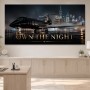 Luxus Wandbild oder Fine Art Print mit Privatjet in nächtlicher Skyline