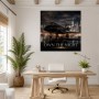 Elegantes Nachtmotiv mit Jet als Acrylbild und Luxus Wandbild