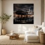 Elegantes Nachtmotiv mit Jet als Acrylbild und Luxus Wandbild
