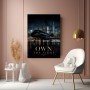 Luxuriöses Wandbild und Fine Art Print mit Nachtflug über der Skyline